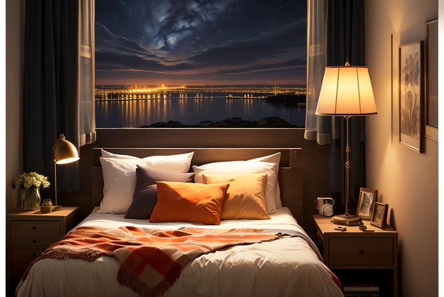 the night,Double,bedside lamp,𝓡𝓸𝓶𝓪𝓷𝓽𝓲𝓬
