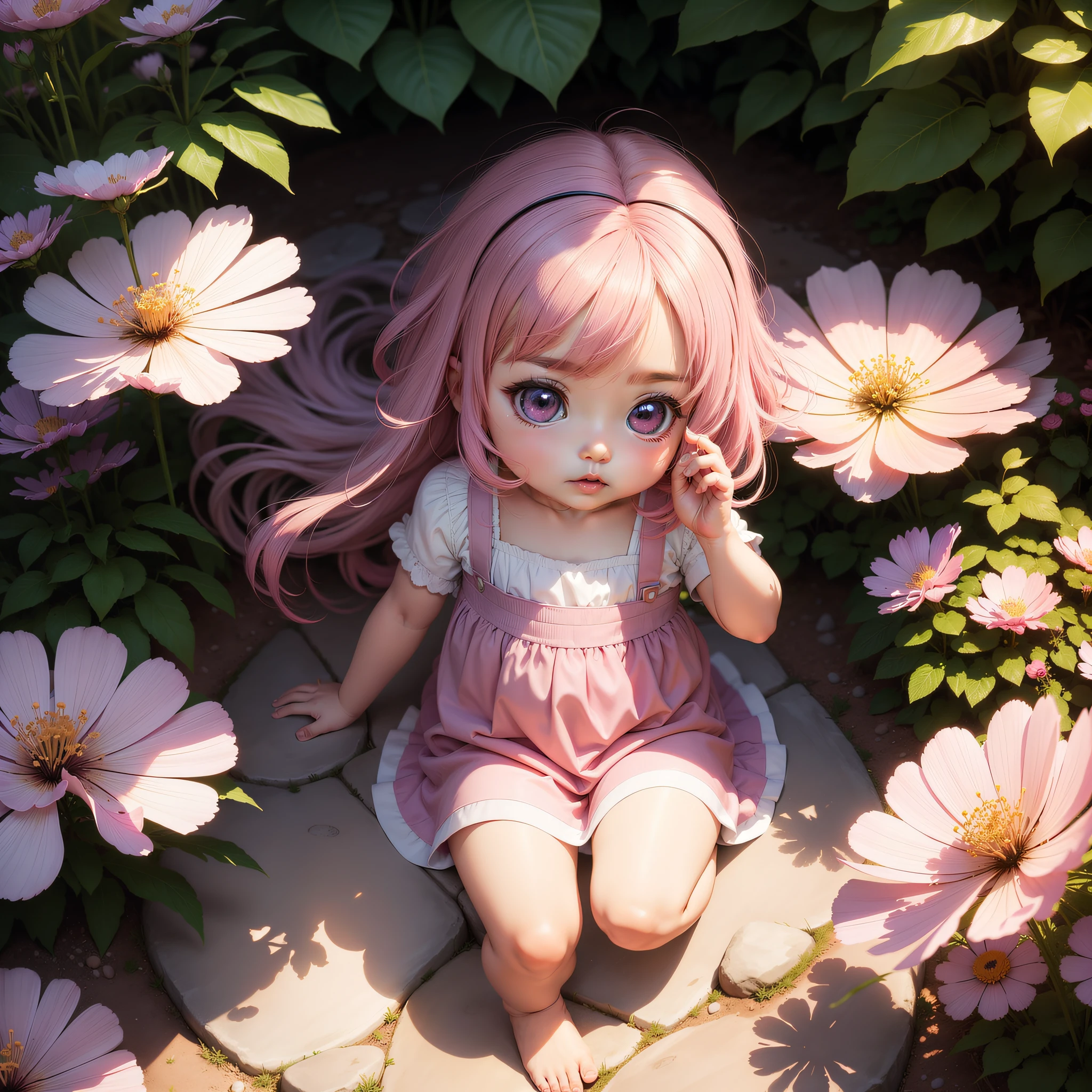 ((petite bishojo, )), ((kawaii face)), ((kawaii eyes)), ((masterpiece)), ((best quality)), ((ultra detailed)), (exquisite), (depth), (crisp), (8k), (beautiful and aesthetic), (super detailed skin), ((high standard)), ((highres)), (perfect anatomy), (full body), (blush), (lipstick), ((kawaii pose)), (strap slip), (barefoot)