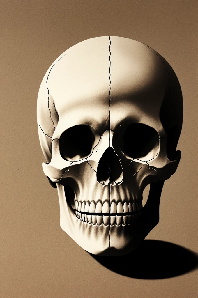 skull painting, bone decoratis rose, Smoke background