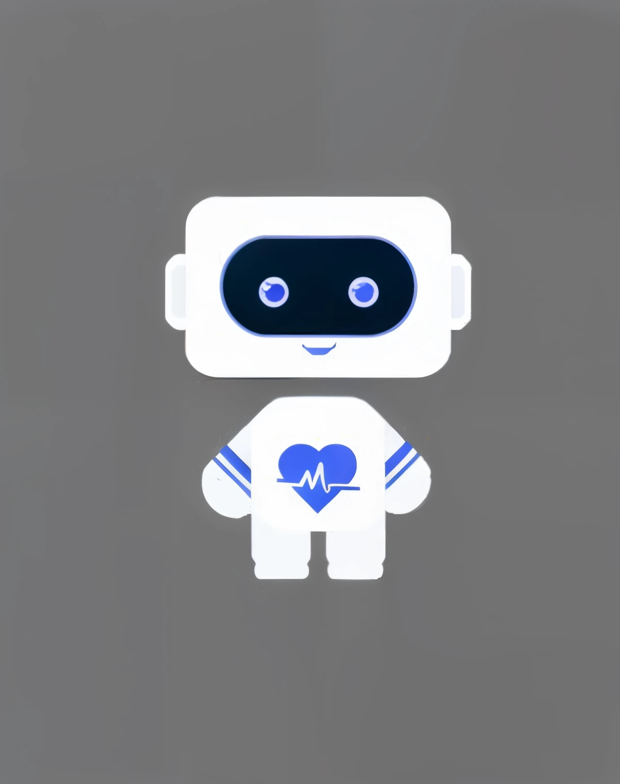 A robot with a heart on its chest, Cute humanoid robot, Cute robot, 3Drenderingof, c4d, Blander, Octagonal rendering, simple backgound, (light grey background :1.5), A masterpiece of pastel colors, soft material, Best quality, super detailing, high high quality, 4K