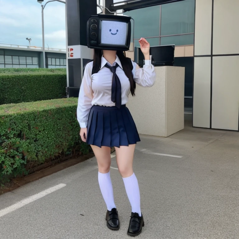 sexy fullbody tv_head schoolgirl