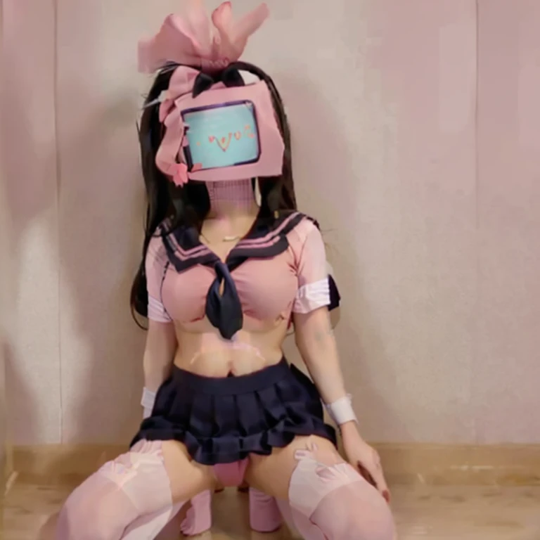 sexy fullbody tv_head girl naked pink sexy cute