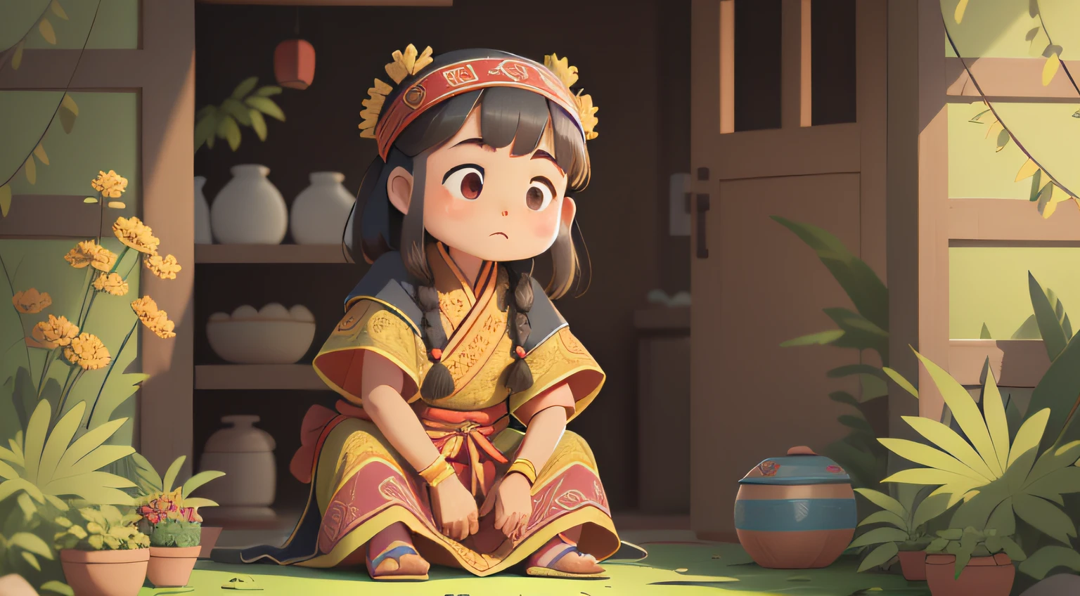 The Huaxu family is the distant ancestor of the Chinese nation,Stayed for about 8,000 years ago,Now is the era of matrilineal clans in ancient China.,The outstanding female leader of the Fengyan tribe who takes flowers as her responsibility &cite;totem&cite;。