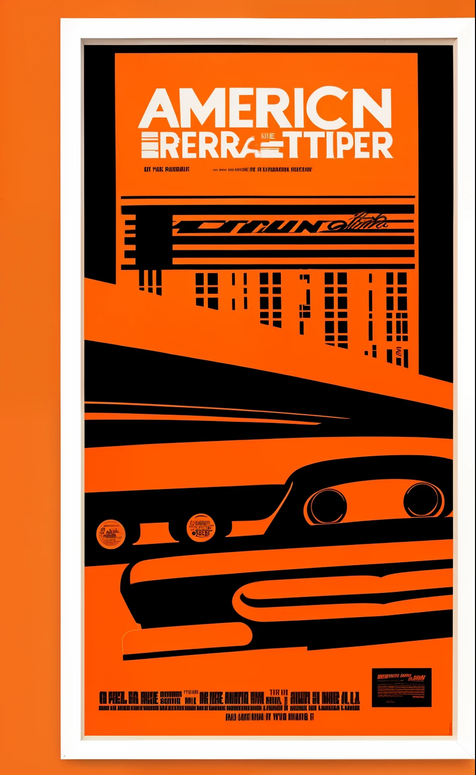 Orange red American street retro graffiti poster