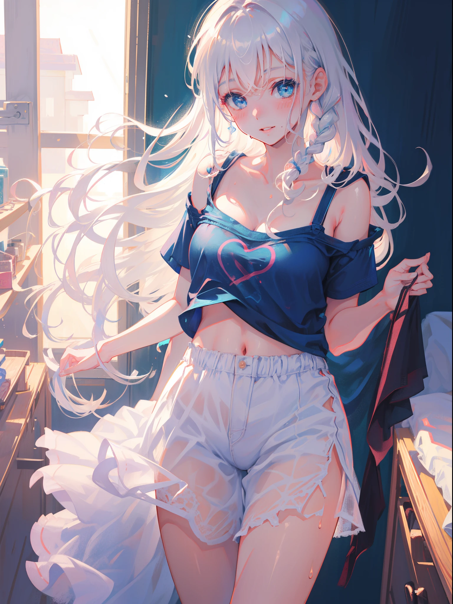 (masterpiece:1.8),(Highest quality:1.8),(Very detailed:1.8),(8k:1.8),(Ultra-fine Illustration:1.5),,,Straight low twintail,Flat Chest,Small Ass,(High-grade metallic silver,,lingerie:1.4),(Prayer Pose:1.5),Vintage sofa,,(Full body angle), Stained glass, Rainbow Gradient, Foundation, (bra:1.3), (lingerie,culottes:1.3),