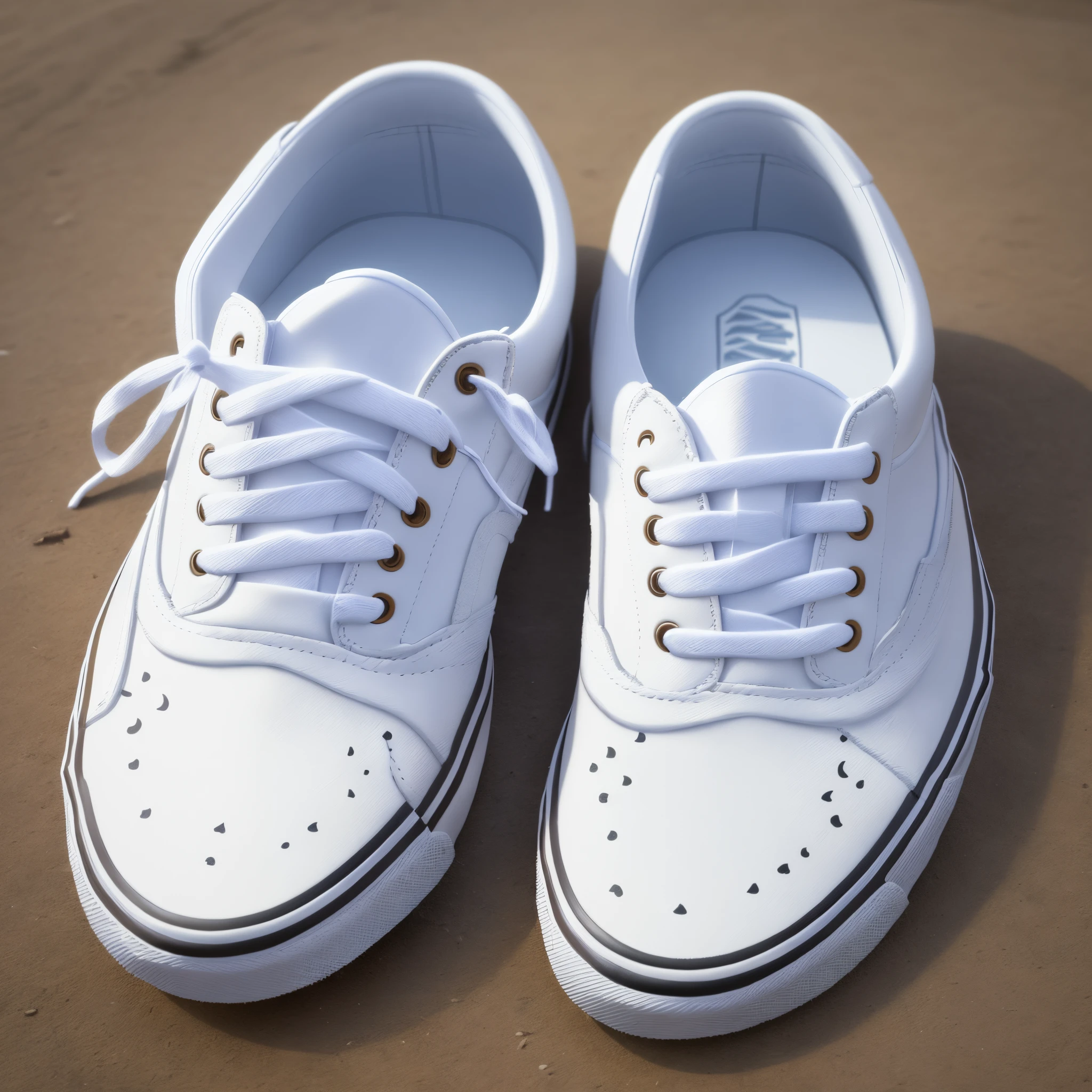 All white midtop vans shoes with a custom paint design