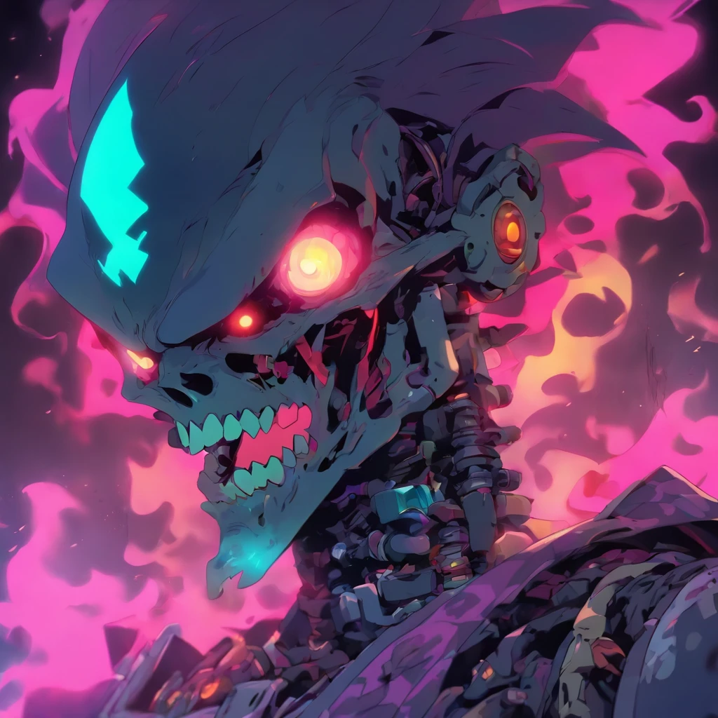 closeup portrait, zombie vampire robot, smokes::1 Character design, The is very detailed, Volumetriclighting, ambient lights::0.6——Rainbow 5