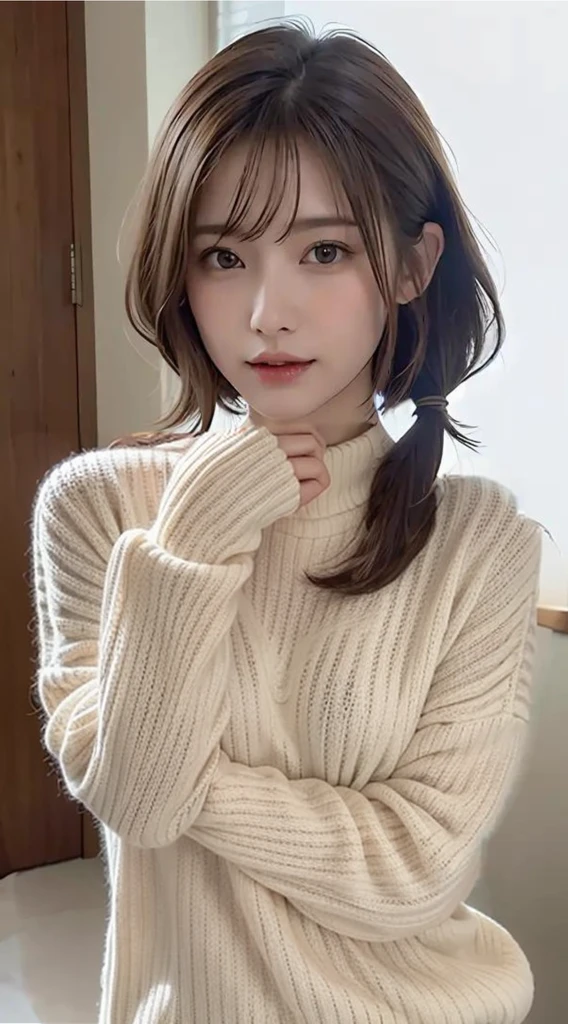 pure white hand knitted sweater