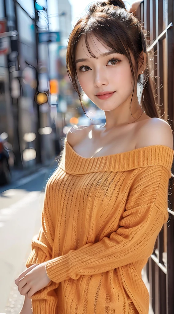 orange hand knitted sweater