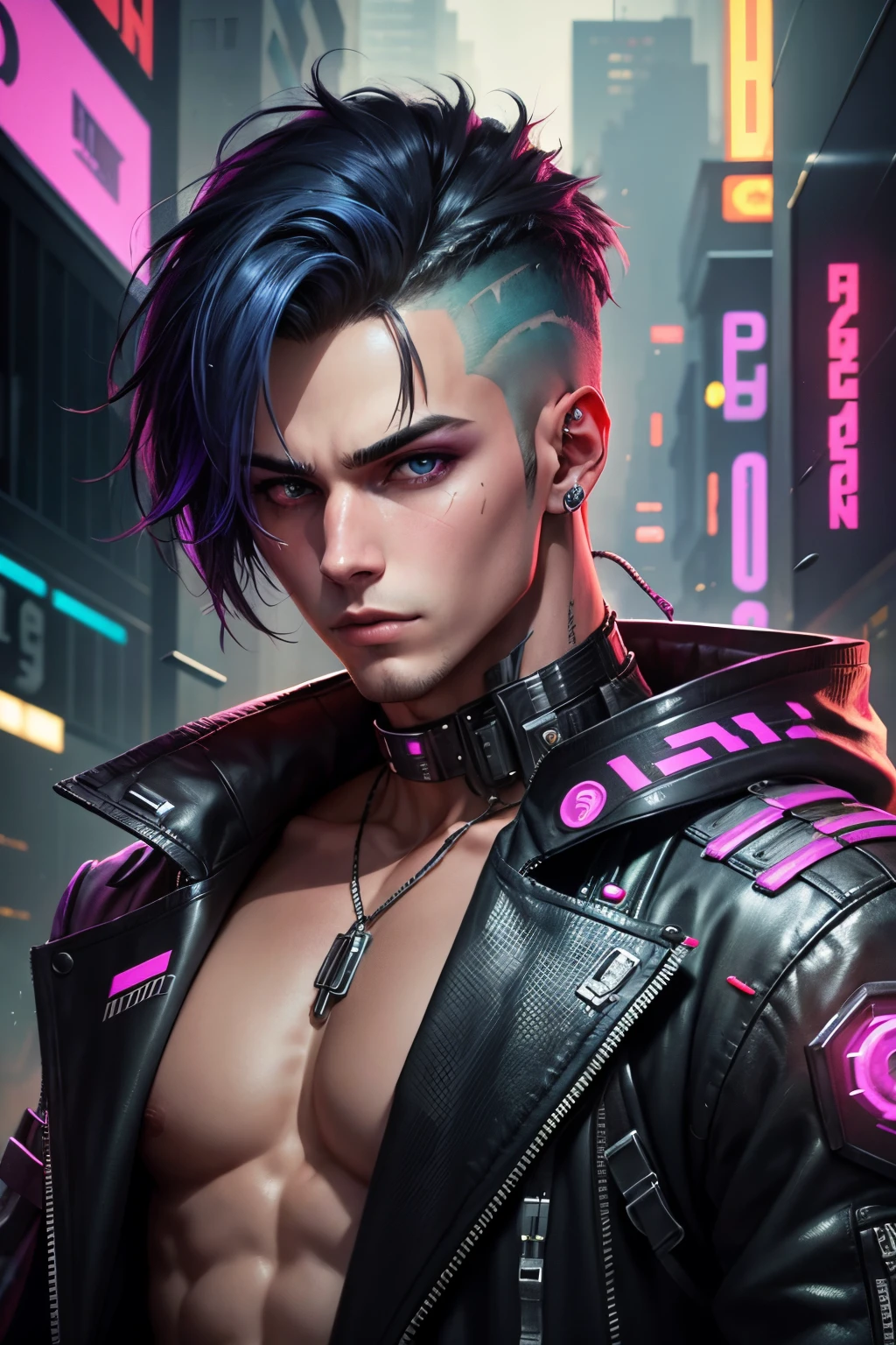 Cyberpunk handsome boy