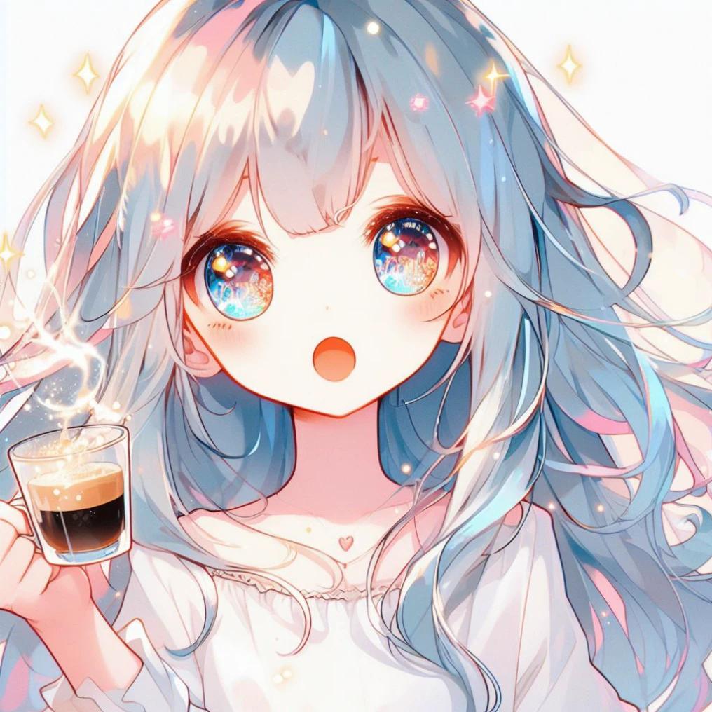 Blue haired anime girl holding a glass of coffee, anime style 4 k, anime art wallpaper 4k, anime art wallpaper 4k, Cute art style, portrait of cute anime girlbabes, anime girl drinks energy drink, Anime art wallpaper 8k, Cute anime girl, anime vibes, soft anime illustration, pixiv style, portrait of cute anime girlbabes, extremely cute anime girl face