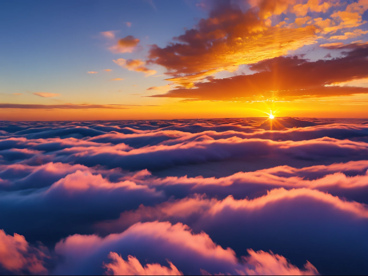 Sunrise, sea of clouds,