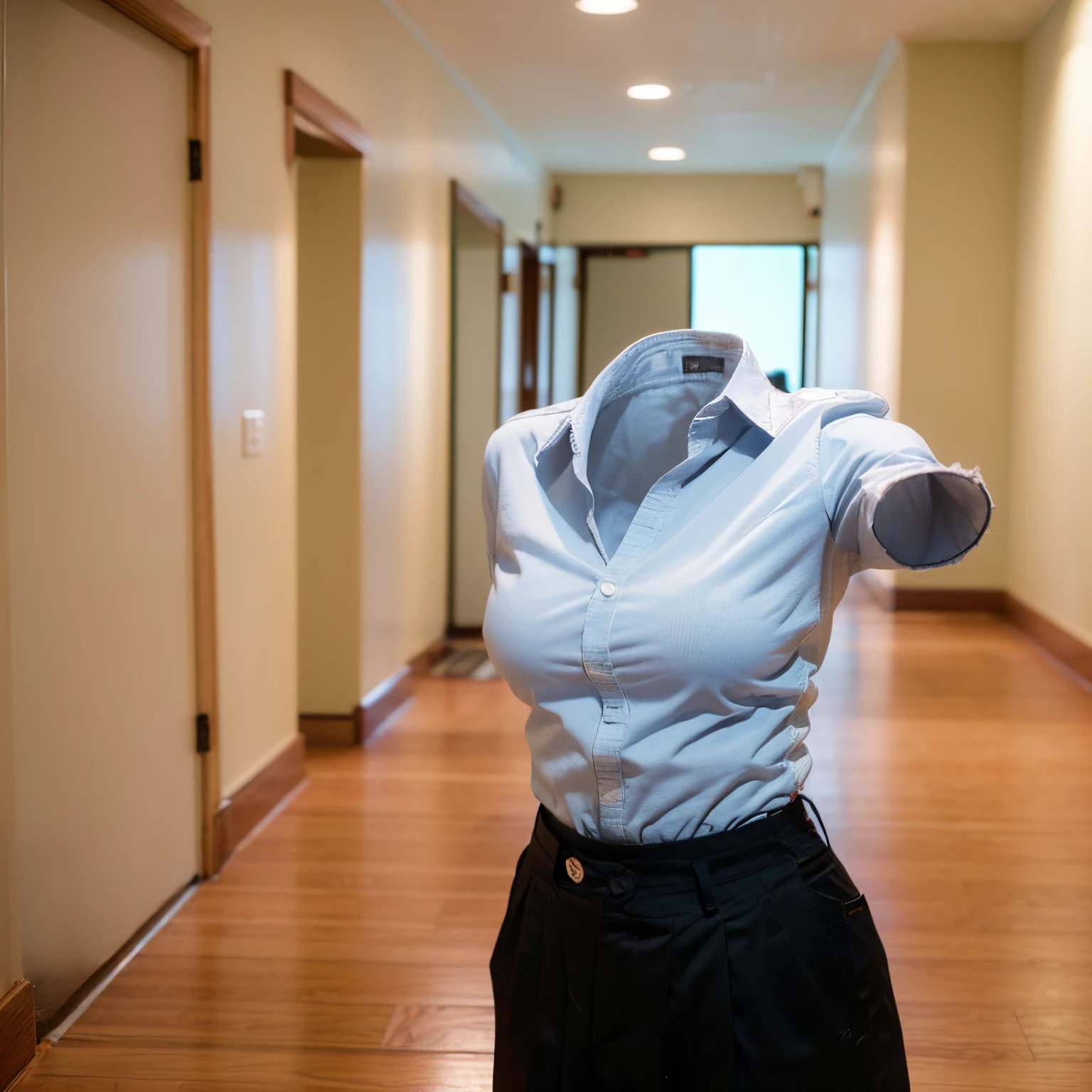 (chubby, fat), school uniform, in summer, school tie, in university, (cute pose), (invisible, no humans, headless, faceless:1.5), (cute big breasts), (close-up shot of hip), (8k, RAW photo, best quality, masterpiece:1.2), (realistic, photo-realistic:1.37), photon mapping, radiosity, ((Hasselblad photography)), physically-based rendering