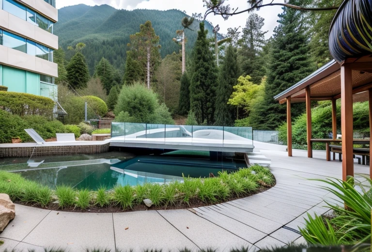 glass landscape bridge