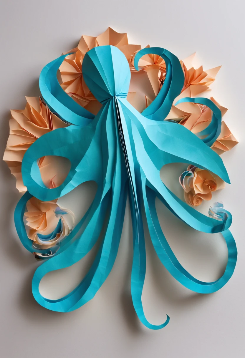 An octopus, (Multidimensional paper:1.5), artistically, The beautiful,Colorful, tmasterpiece,top-quality,Best quality,offcial art,Beautiful and beautiful,((8k super realistic))