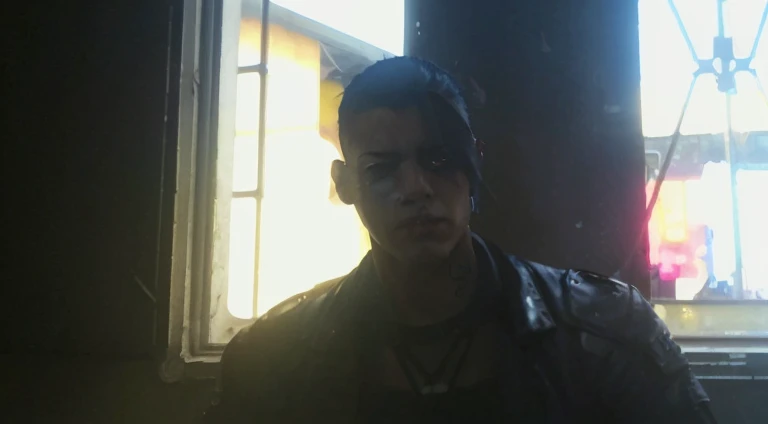 Change background cyberpunk handsome boy, realistic face