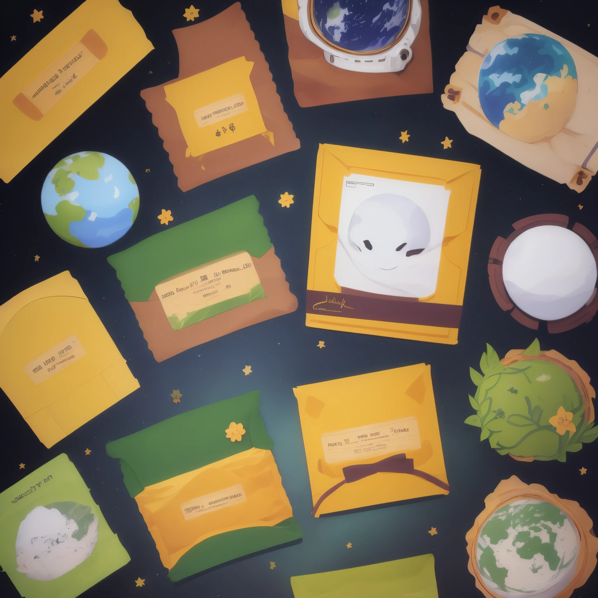 Astronauta coberto de plantas envelhecidas