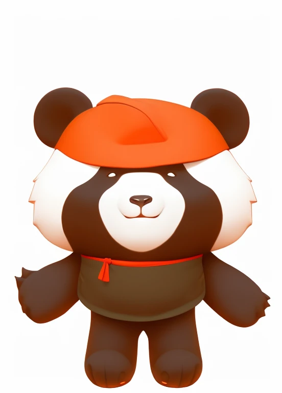 A cute panda chef wearing a chef's hat and apron, with detailed facial features including adorable eyes, button nose, and smiling lips. The panda is in a 3D model form, specifically in the style of a Japanese mascot. The 3D model is created using Cinema 4D (C4D) software and rendered with C4D rendering techniques. The image quality is of the best quality, with high resolution (4k or 8k) and ultra-detailed features. The overall style of the image is cartoonish, with vibrant colors and a playful atmosphere. The lighting is well-balanced, with a focus on highlighting the adorable features of the panda chef.