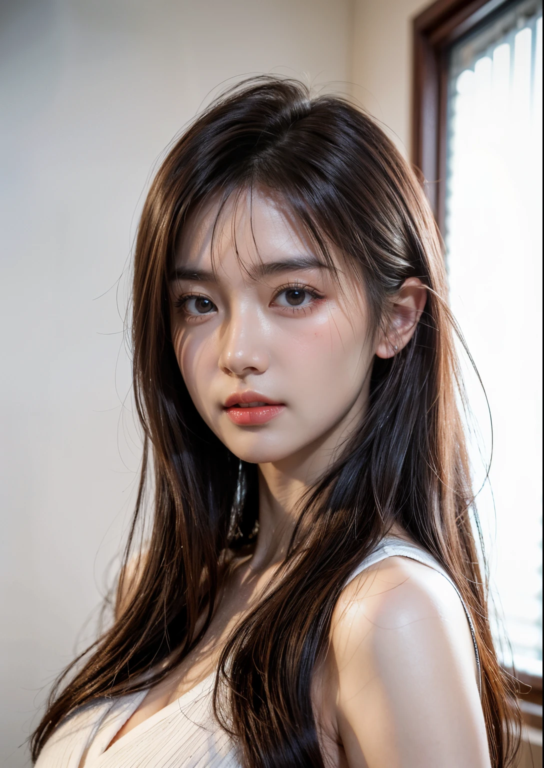 ulzzang -6500-v1.1, (Raw photo:1.2), (Photorealistic:1.4), Beautiful detailed girl, Very detailed eyes and face, Beautiful detailed eyes, Ridiculous, Incredibly ridiculous, Huge file size, （super detailed wet ）, High resolution, Very detailed, Best Quality, masutepiece, ((dressed casually:1.2)), Illustration, Very detailed, nffsw, unified, 8K Wallpaper, amazing, Fine detail, masutepiece, Best Quality, Highly detailed ticker unification 8k wallpaper, Face Light, Movie Lighting, 1girl in, 16 years old,White background