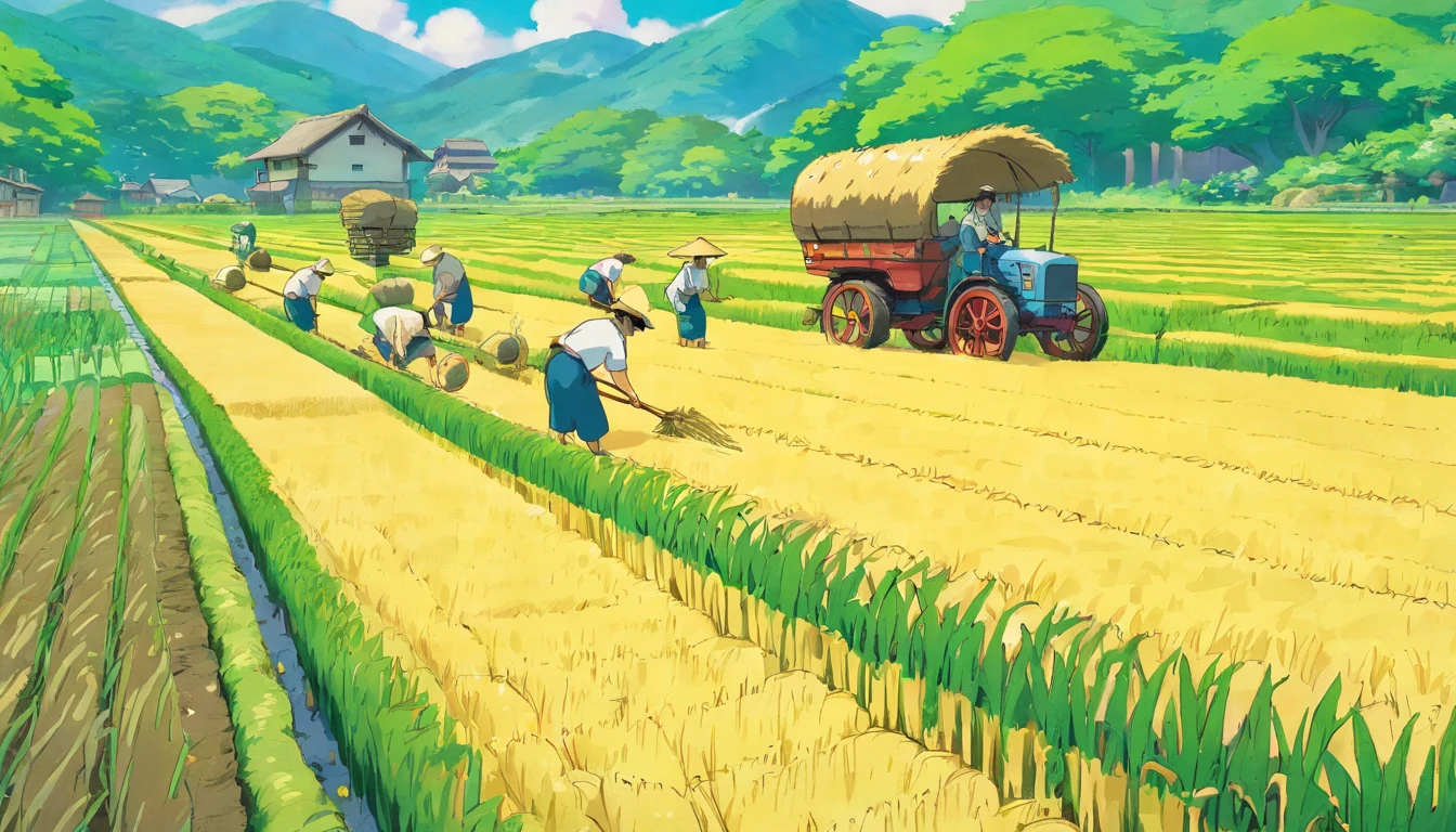 Farmers planting rice