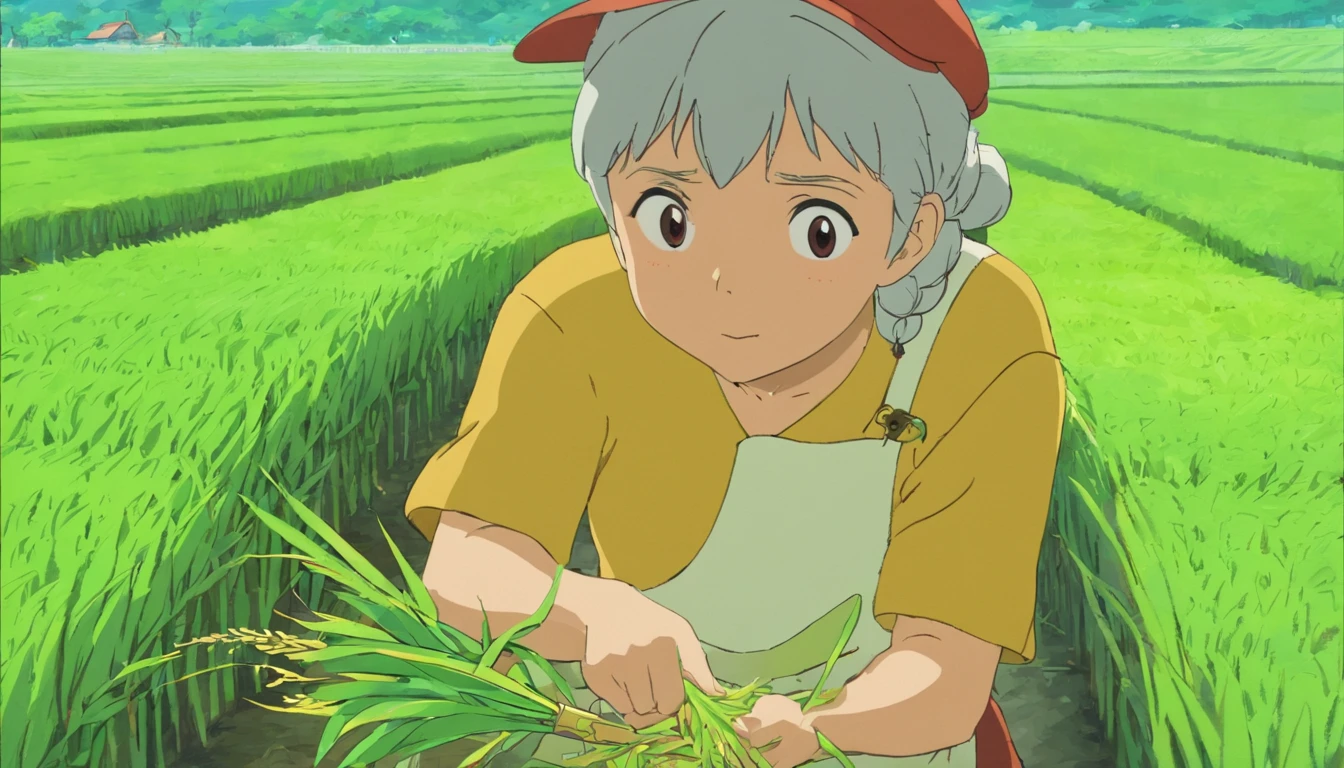 Farmers planting rice,Close-up,Only the face,to talk