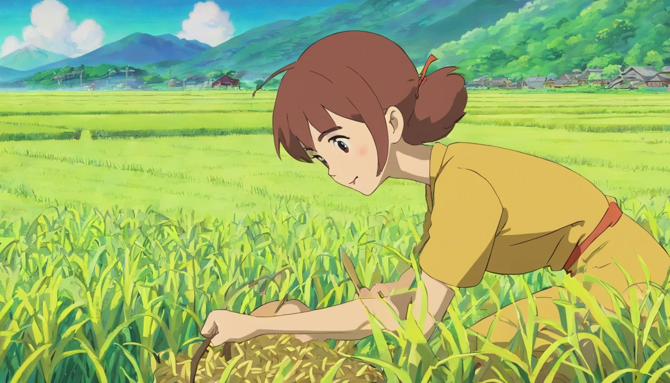 Farmers planting rice,Close-up,ssmile