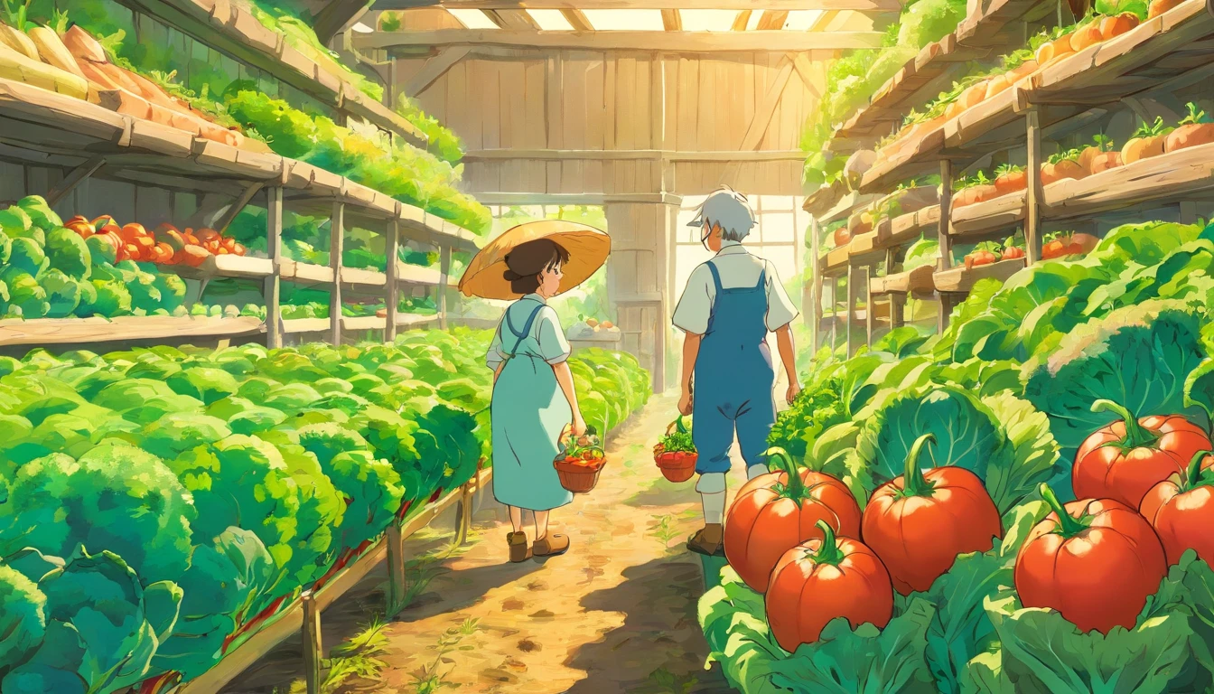 farmers growing vegetables
