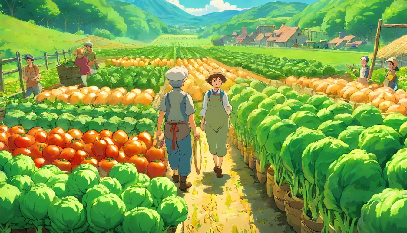 farmers growing vegetables