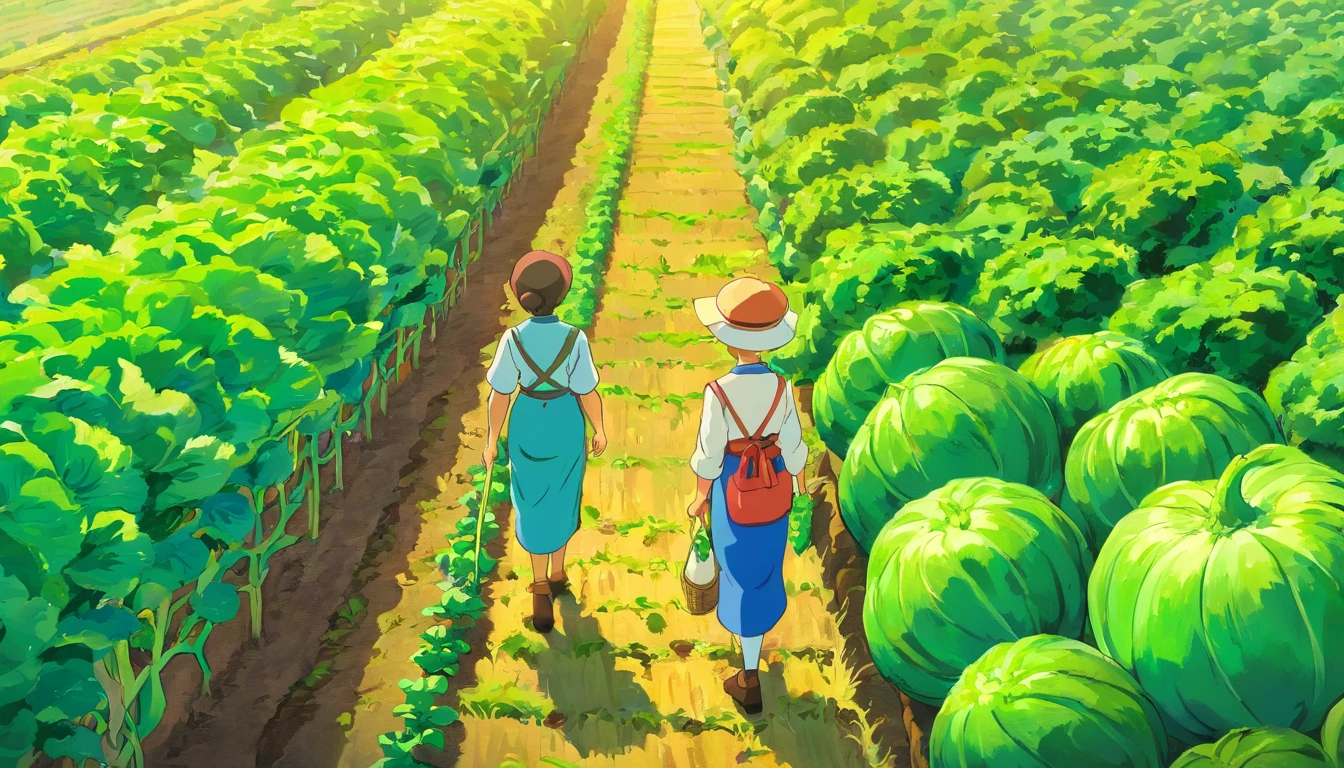 farmers growing vegetables,Faraway view