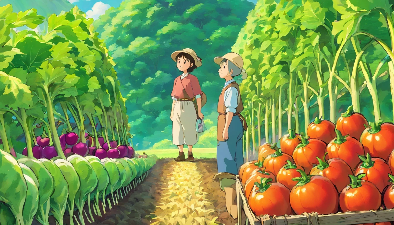 farmers growing vegetables,Faraway view