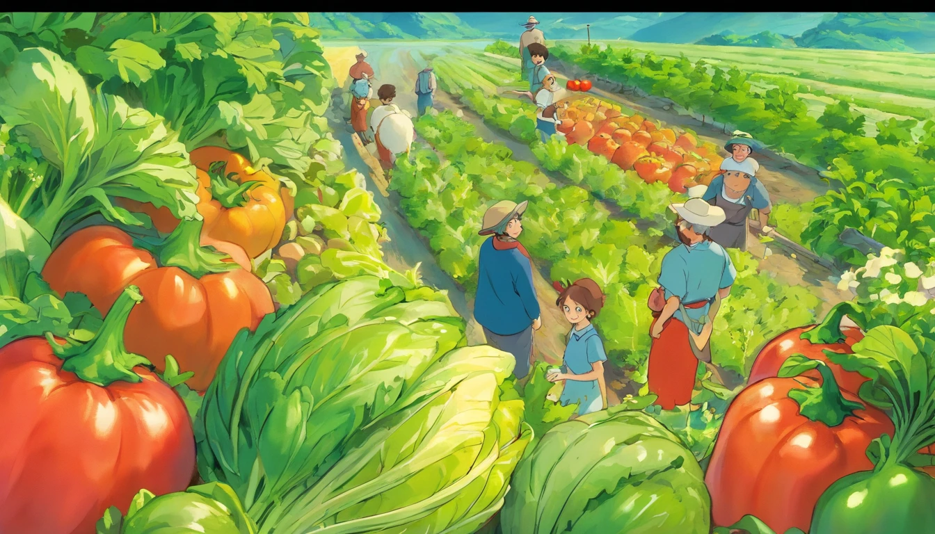 farmers growing vegetables，Close-up，ssmile