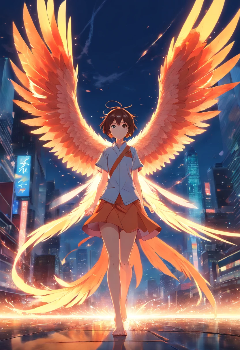 (best quality,4k,8k,highres,masterpiece:1.2),ultra-detailed,(realistic,photorealistic,photo-realistic:1.37),colorful,bright,overexposed,high contrast,soft lighting,fiery tones,powerful light rays,glowing embers,smoky atmosphere,dramatic shadows,galaxy background, vibrant colors, intricate patterns, detailed feathers, majestic posture, dynamic and graceful, mythical creature, intense gaze, mythical creature, competition-winning, layered wings, centered composition, captivating beauty, glowing red and orange, fiery energy, DeviantArt, Sub-art, sketch, pencil lines, cross-hatching, expressive strokes, fine details.