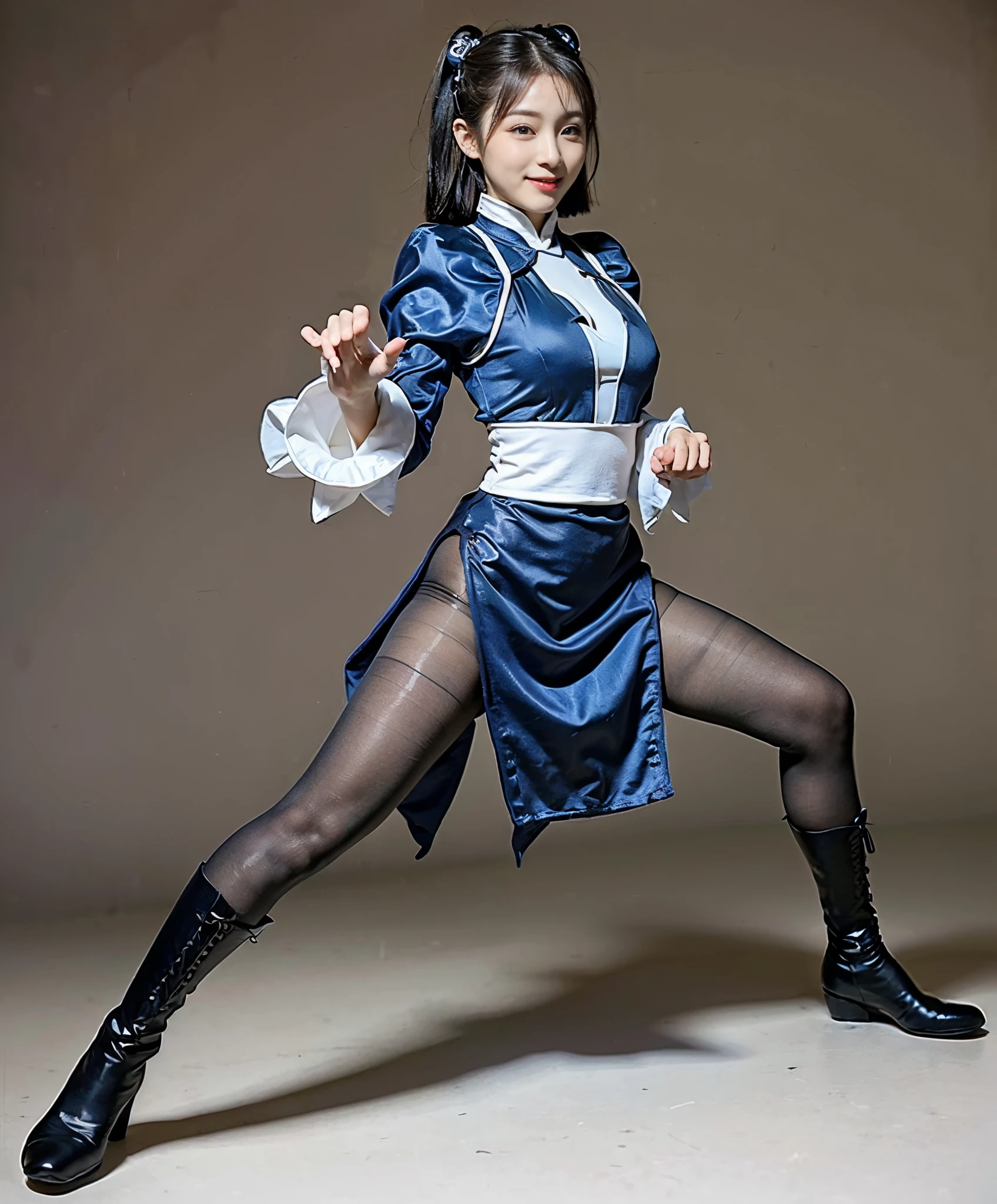 ChunLi、Street Fighter Chun-Li、Falling down、Are sleeping、s asleep、Suffering、mouth is always open sloppily、Drool is always dripping from my mouth、Asian Beautiful Girl、(((Wear black tights on your beautiful legs.)))、(((beauty legs)))、(((facial expression of smile)))、((((Make the most of the original image)))、(((Chun-Li costume)))、(((a short bob、beautiful hairl)))、(((Suffering)))、(((Feet must necessarily be worn with black tights)))、(((You need to wear red boots)))、((Top image quality、8K))、((top-quality、8K、masterpiece:1.3))、(((Keep your background simple)))、Crisp focus:1.2、Beautiful woman with perfect body shape:1.4、Slender Abs:1.2、a wet body:1.5、Highly detailed facial and skin texture、8K、beauty legs