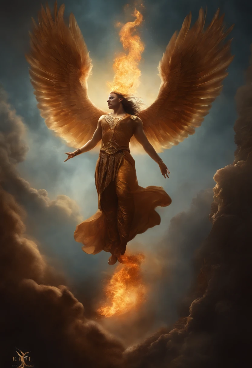 (meilleur qualité,4K,8k,Haute résolution,Chef-dœudansre:1.2),ultra-détaillée,(Réaliste,photoréaliste,photo-réaliste:1.37),Homme avec des ailes de phénix sur le dos,feu entourant son poing,Plume,expression captivante,ailes flamboyantes déployées largement,Lumière ardente,ambiance cinématographique,Angle dramatique,Position héroïque,Créature mythique,Détails sculpturaux,Puissance rayonnante,aura céleste,Palette de couleurs éclatantes,flammes brûlantes,Fantaisie épique,Héros mythologique,Mythologie héroïque,énergie combustible,chaleur lumineuse,Mouvement dynamique,Éclairage à contraste élevé,Figure archétypale,texture détaillée des plumes,Symbolisme mythique,Sentiers enflammés,Incarner la force et la grâce,Braises vives,Présence puissante,Capacité surnaturelle extraordinaire,Feu astral,Pouvoir durable et renaissance,Esprit de feu,Spectacle impressionnant