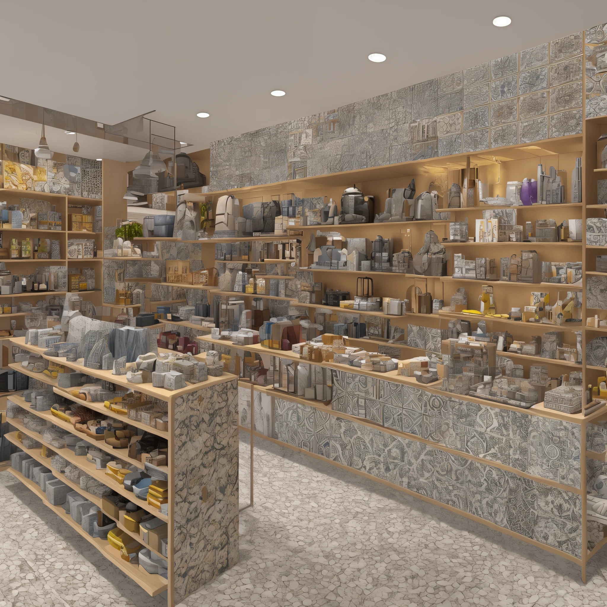 a hyper-realistic image of tiles shop --auto --s2