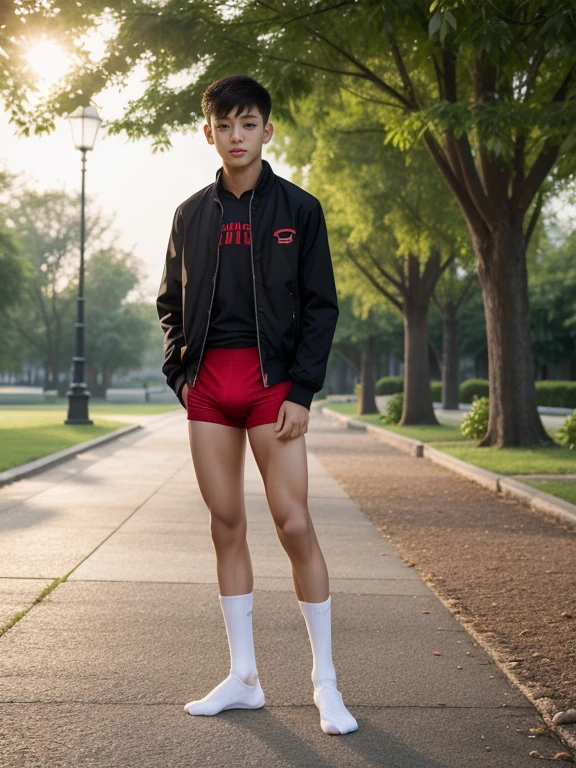 16 years old teenagers , very young , light-skin , wearing an dark red sexy underwear, tmasterpiece，k hd，the feet，Transparent sports vest，semi transparent，black long socks，The barefoot , red colour , handsome and cute , extreme cute boy , white skin , dark red underwear boxers shorts , extremely tall and cute boy ,oppa model , handsome model , full body , dark red boxers underwears short shorts , black socks , white light-skin , Chinese model , young boy , white skin , handsome and extremely cute , red boxers underwear shorts , long black socks , handsome model , at the park , jogging , model oppa , long legs , jogging , running , high knee black socks ,black  long socks , stand up , extremely tall , extremely high , red underwears , red sports underwear , long black socks , clean and white legs , Chinese model , extremely long legs , looking at the camera , clean and white thigh , heavy bulge , ??? face , baby face , wearing jacket , red underwears boxers , light and white skin , Chinese model
