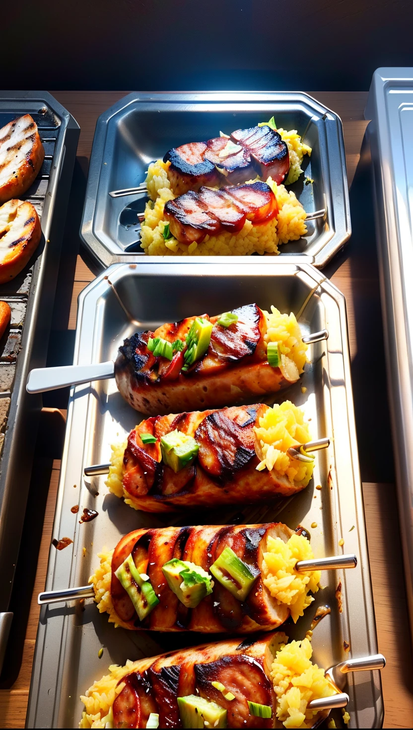 Ordinary mobile phone pixels，Shoot from top to bottom，Jinluo volcanic stone grilled sausage，in the freezer，Other prepared dishes，