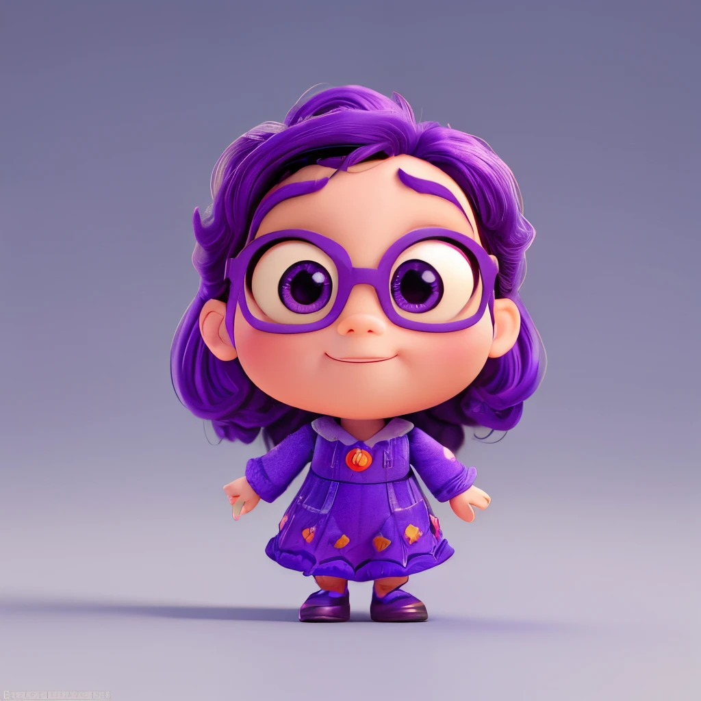 Close up of purple doll, Cute Pixar Characters, 3D model of the mascot, Pixar cute character design, Portrayed as a Pixar character, As a Pixar character, Ideal Pixar Character, cute characters, Pixar Portrait 8K Photography, Pixar Characters, Pixar Renderman Render, cute 3d rendering, anime character, close up character, No background, white background