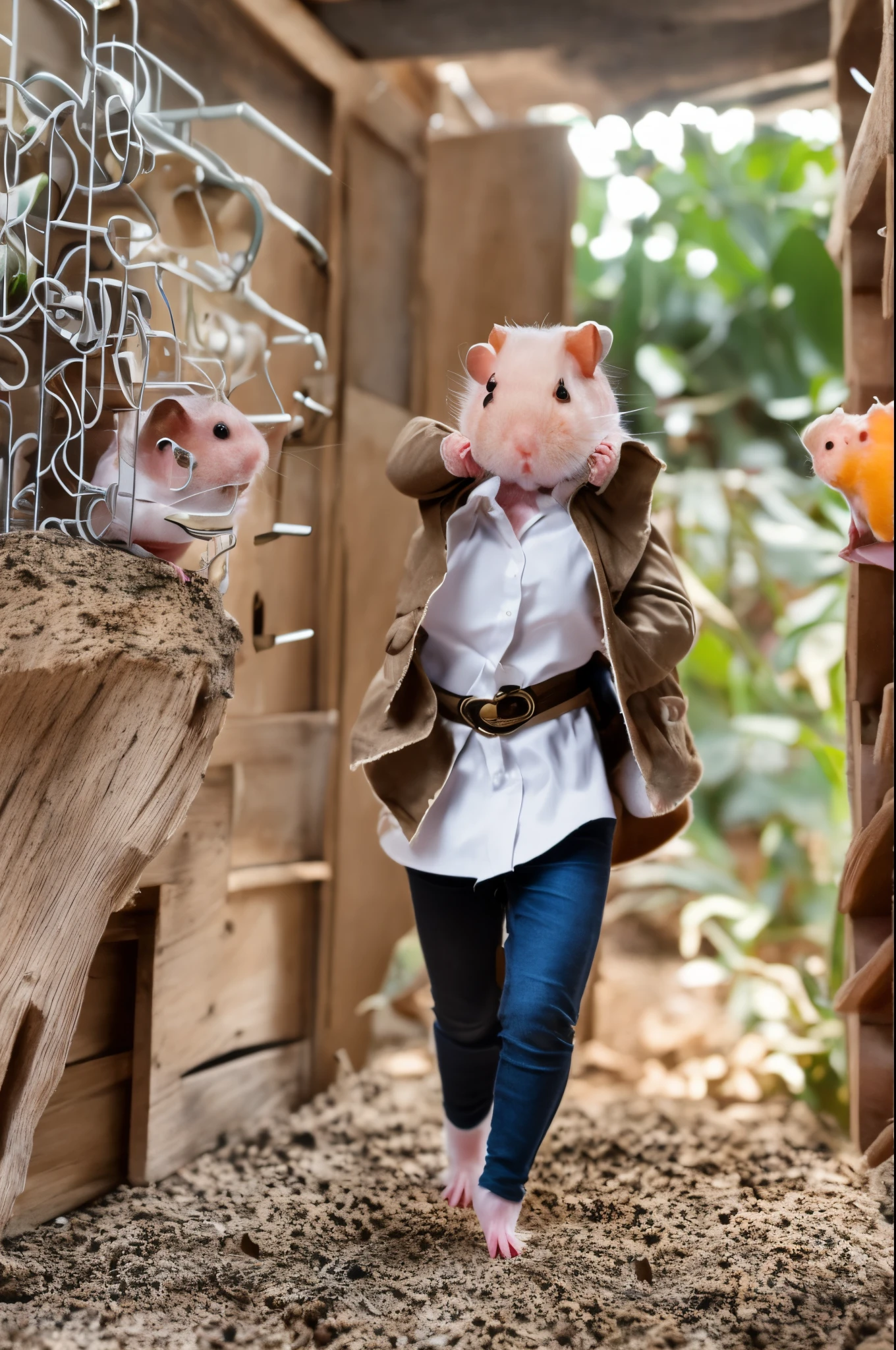 female Hamster Adventurer, full body shot --auto --s2