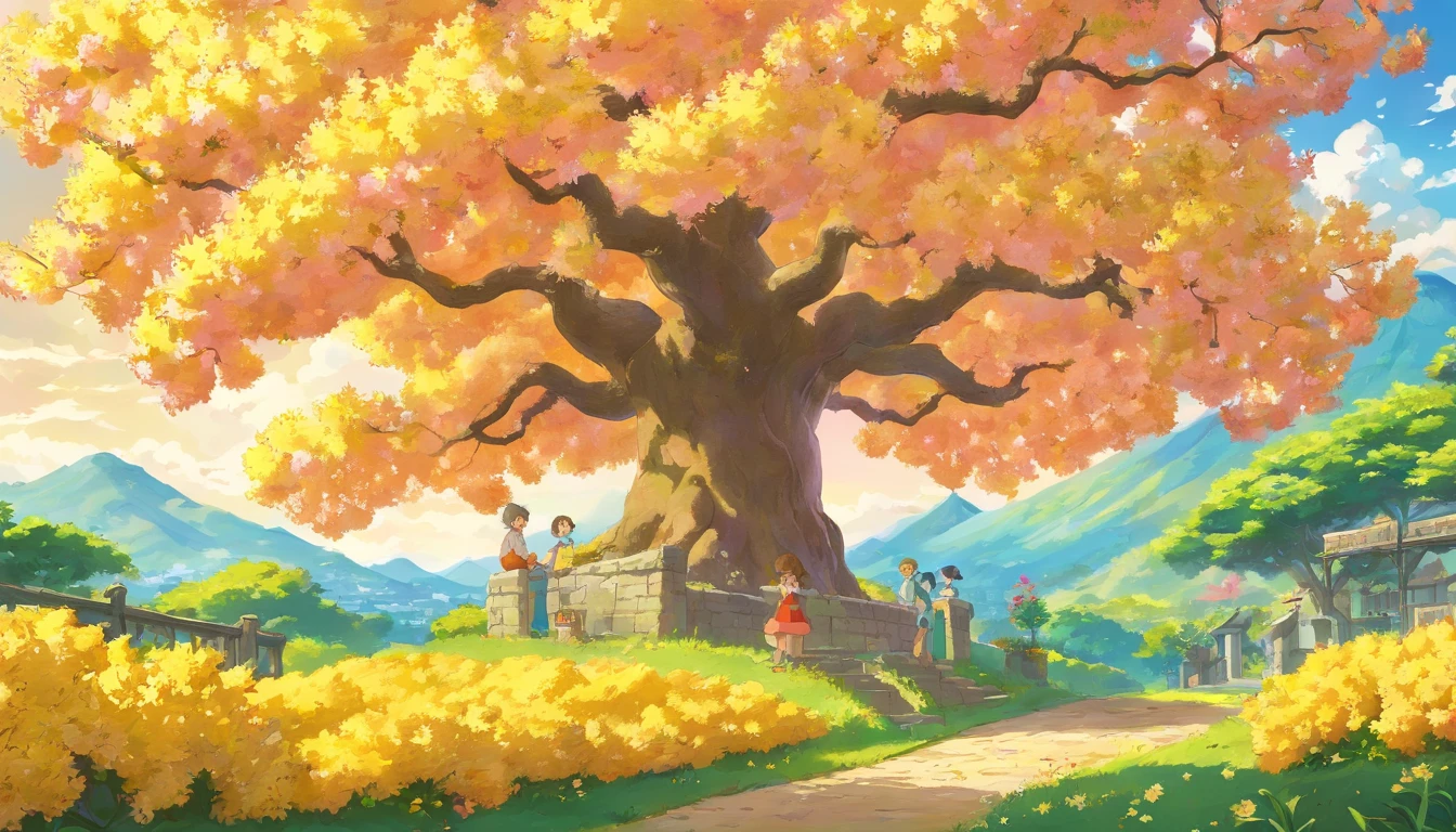 yellow peach tree
