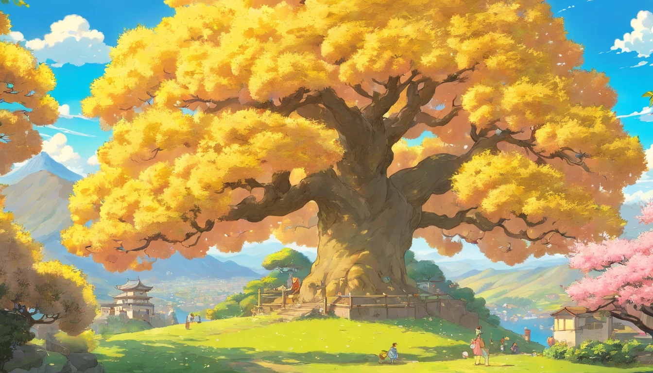 yellow peach tree