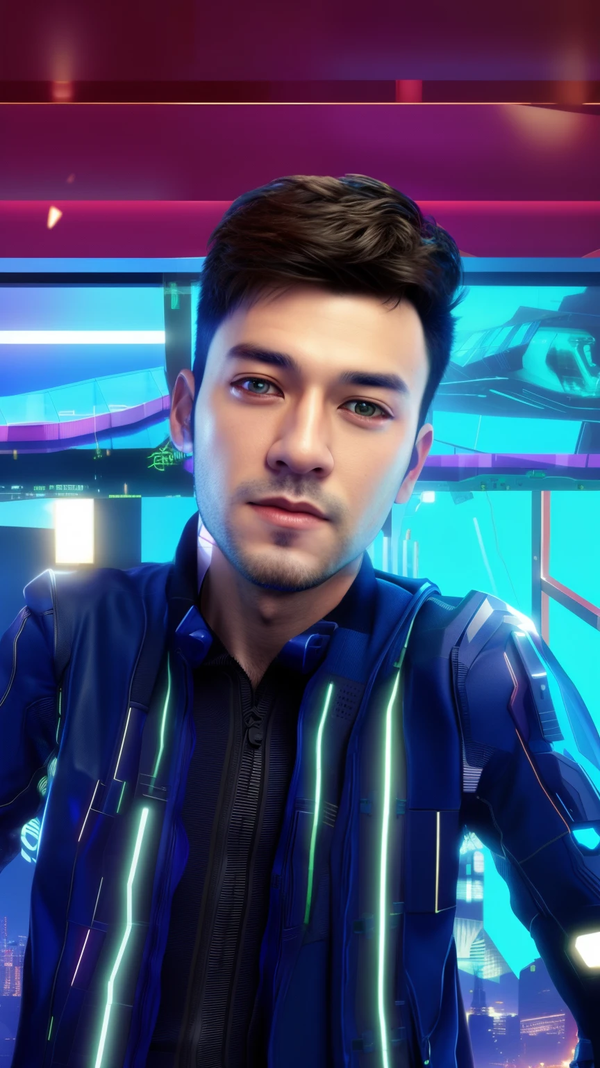 Change background , cyberpunk, handsome boy realistic face 8k ultra realistic