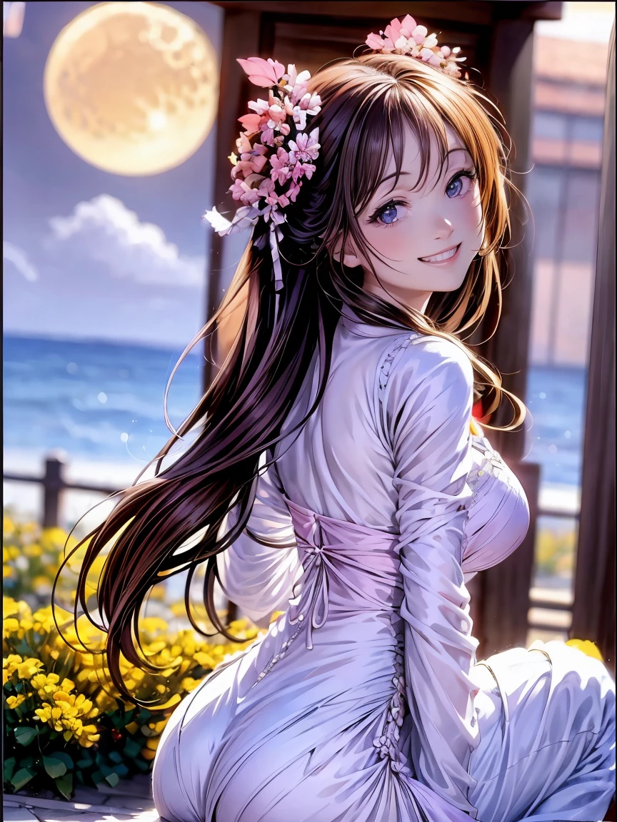 Looking back and smiling, the sixth house pink has no color.