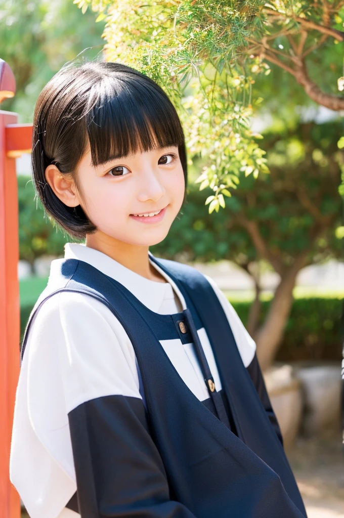Japan Girl, girl with(),Short hair, Black hair, Idol, Teen, Baby f Tradichitecture of Japan, kawaii, (Bright and warm color palette:1.1), Natural lighting, Soft shadows, DELICATE DETAILS, (High resolution:1.2), Joyful expression, Ministry work、schools、tennis、racket、poneyTail