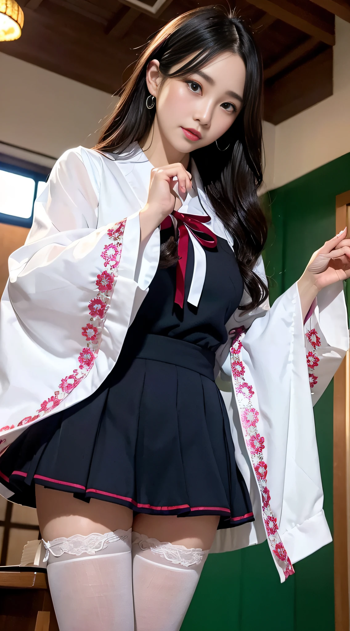 HD quality　Japanese style cute girl　Full Body Shot　Looking this way