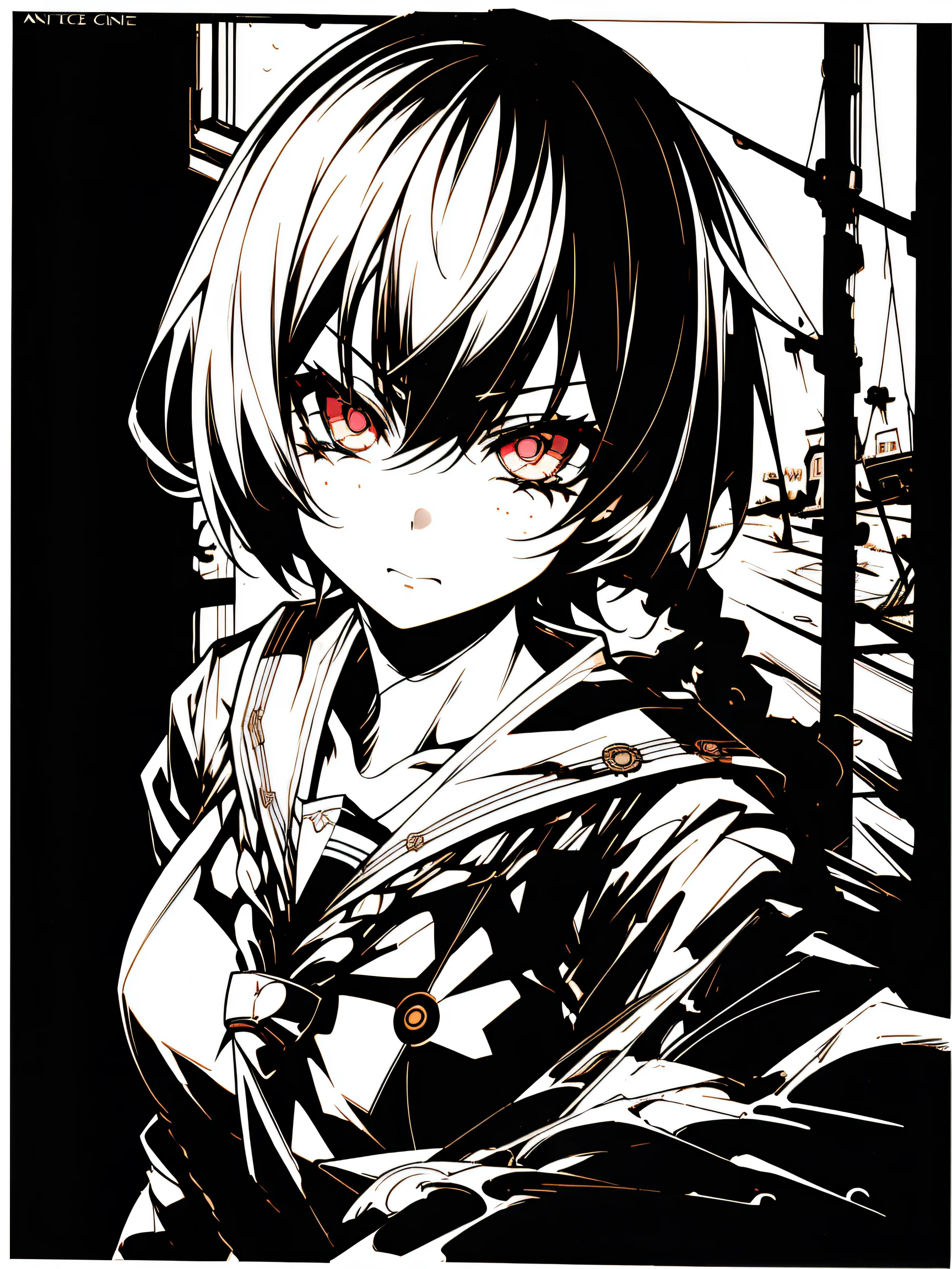 v5lcn style,(Best Quality,masutepiece:1.2),(Anime style,Comic Noir Style:1.1),1girl in,cute-style,Adorable,extremely detailed eye,extra detailed face,very detail hair,8K,resolution,High School Girl,Sailor Uniform
