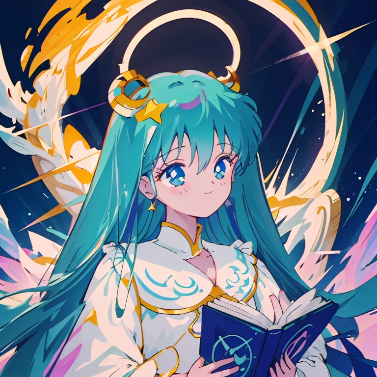(1girl),(Pop style,flat colors,star pattern,pastel,shiny eyes,Smile,Cosmic atmosphere,colored lineart,outline,simple,Night background, macro shot,pastel night aesthetic),((Masterpiece)), hatsune miku, full height, hatsune miku,Detailed Face, Light vintage color,planar, RISO Print Style,illustartion,Adols,Leave empty space,Low saturation,Individually organized,hight resolution, comic book character, comic, high quality detailed, style of ::2.0 comix illustration style,tatoon style, hiquality, hight resolution, detail enhancement, 8K, HD, Best Quality, hiquality, hight resolution, detail enhancement, 8K, HDR, sharp-focus, Ultra Detailed, perfect lighting, eye shadow, in a bathrobe, waves his hands in the air, bubbles, the wind, luminous skin, blue skies, dark shadows, Lustrous Hair, Dark halo, glowing eyes, Detailed background, water:1.2, Flowers:1.2, Masterpiece, 8K, woods、Natural background, like a, For example, shore of the lake、Efficient use of light and shadow、 Realistic & ultra realisic, kindness, extremely detail, (Colorful:1.1), (Colorful Background1:1), (#30B3FF:1.5), (#FA52F4:1.1), Dance with Unearthly Creatures, Tarot symbols, bird、bee、