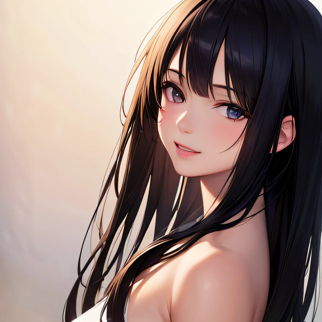photographrealistic, (masutepiece,Best Quality:1.4),(8K,Raw photo,photographrealistic:1.2), Detailed skin,Detailed face,1girl in,Japanese Idol,Cute face, Black hair,slender, shiny eyes, Smile, BREAK (Side view:1.1)