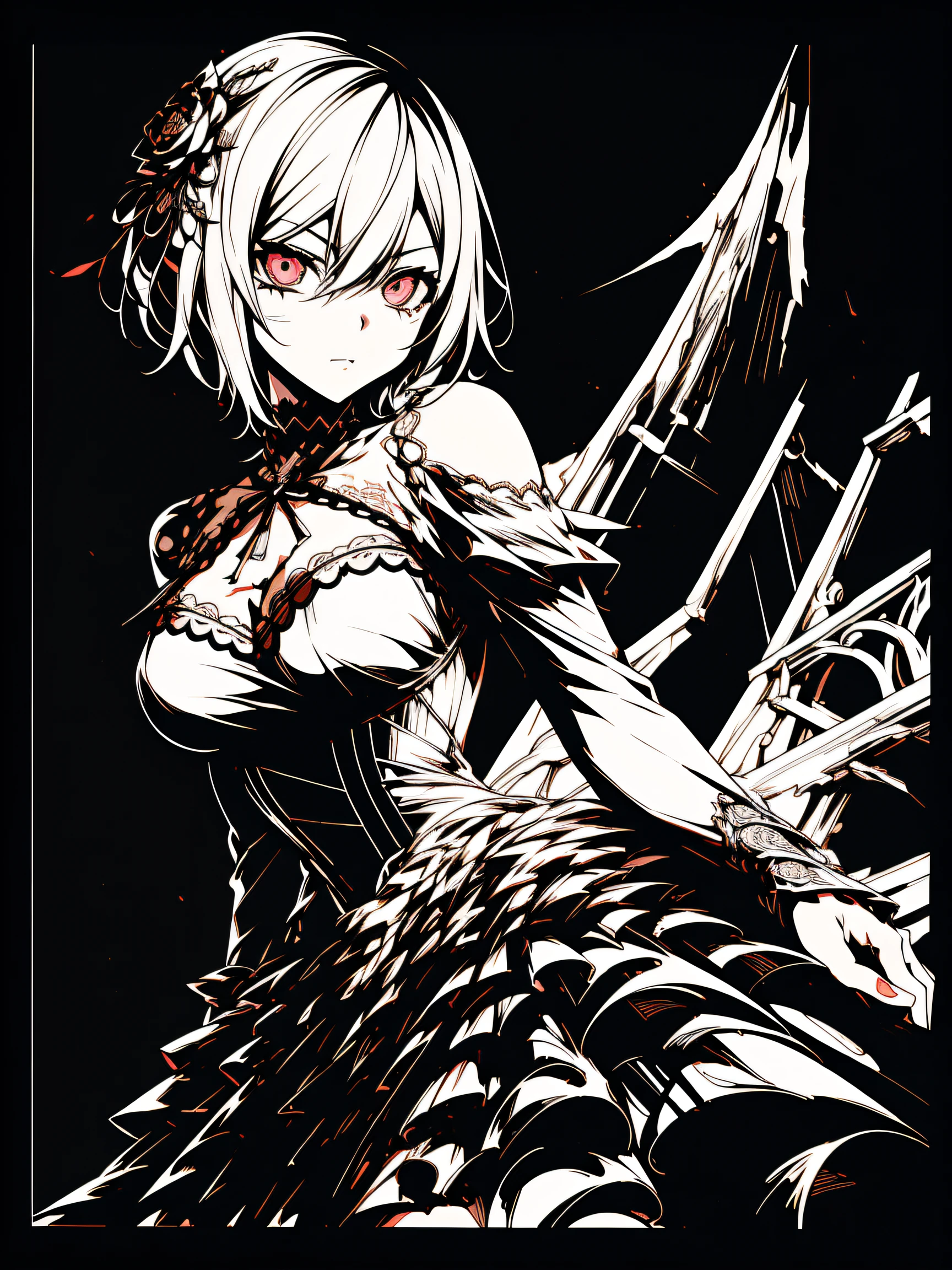 v5lcn style,(Best Quality,masutepiece:1.2),(Anime style,Comic ???? Style:1.1),1girl in,cute-style,Adorable,extremely detailed eye,extra detailed face,very detail hair,8K,resolution,gothic dress,Gothic punk
