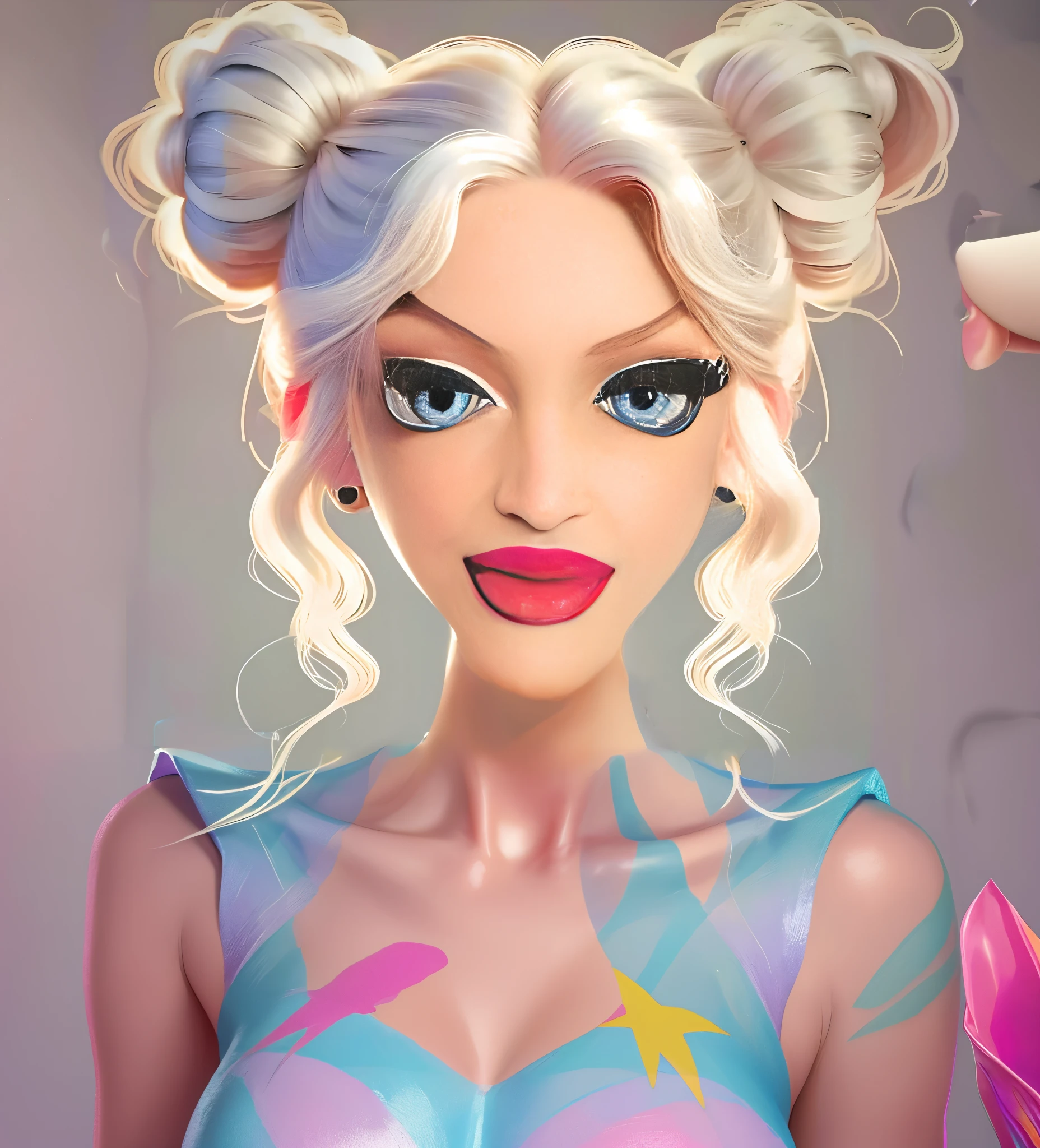 REPAINT SELECTED PART WITH IMAGE FROM THE NECK DOWN OF A DRAGQUEEN. Busto pequeno, seios pequenos.